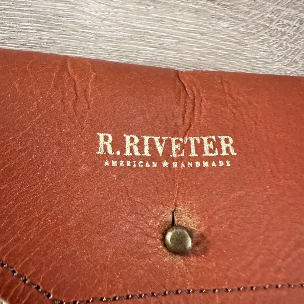 R. Riveter Shoulder Bag Distressed Handmade Purse Brown - Picture 7 of 7